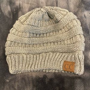 CC gray beanie